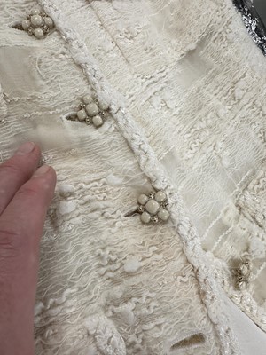 Lot 15 - A fine Chanel ivory chiffon tweed jacket, Autumn-Winter 2006-07