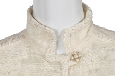 Lot 15 - A fine Chanel ivory chiffon tweed jacket, Autumn-Winter 2006-07