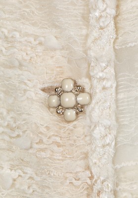 Lot 15 - A fine Chanel ivory chiffon tweed jacket, Autumn-Winter 2006-07