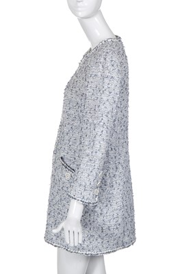 Lot 19 - A Chanel pale blue and white tweed coat, probably Cruise 2019