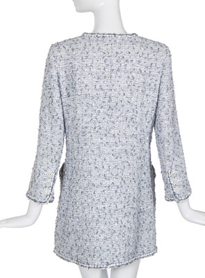 Lot 19 - A Chanel pale blue and white tweed coat, probably Cruise 2019
