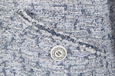 Lot 19 - A Chanel pale blue and white tweed coat, probably Cruise 2019