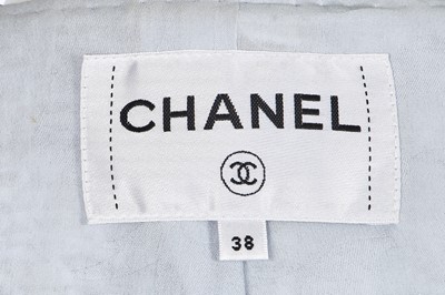 Lot 19 - A Chanel pale blue and white tweed coat, probably Cruise 2019