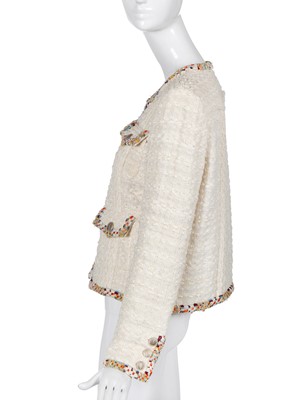 Lot 21 - A Chanel ivory summer tweed jacket, 'Cruise Cuba' collection, Cruise 2017