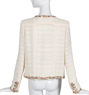 Lot 21 - A Chanel ivory summer tweed jacket, 'Cruise Cuba' collection, Cruise 2017