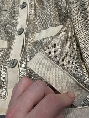 Lot 24 - A Chanel perforated metallic lambskin leather jacket, probably 'Paris-Cosmopolite' collection, Métiers d'Art, Pre-Fall 2017