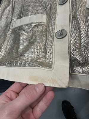 Lot 24 - A Chanel perforated metallic lambskin leather jacket, probably 'Paris-Cosmopolite' collection, Métiers d'Art, Pre-Fall 2017