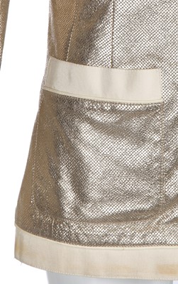 Lot 24 - A Chanel perforated metallic lambskin leather jacket, probably 'Paris-Cosmopolite' collection, Métiers d'Art, Pre-Fall 2017