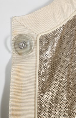 Lot 24 - A Chanel perforated metallic lambskin leather jacket, probably 'Paris-Cosmopolite' collection, Métiers d'Art, Pre-Fall 2017