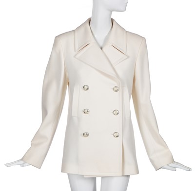 Lot 33 - A Chanel white wool-cashmere blend coat, 'Chanel Airspace' collection, Autumn-Winter 2017-18