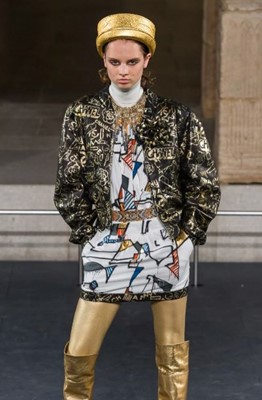 Lot 37 - A Chanel gold and black chiffon jacket, 'Eygptomania' collection, Métiers d'Art, Pre-Fall 2019