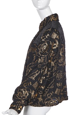 Lot 37 - A Chanel gold and black chiffon jacket, 'Eygptomania' collection, Métiers d'Art, Pre-Fall 2019