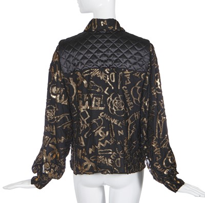 Lot 37 - A Chanel gold and black chiffon jacket, 'Eygptomania' collection, Métiers d'Art, Pre-Fall 2019