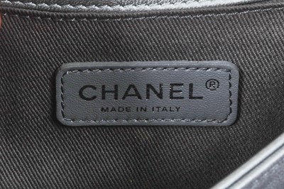 Lot 43 - A Chanel small silver Boy bag with flower strap,  'Paris-Bombay' collection, Métiers d'Art, Pre-Fall 2012
