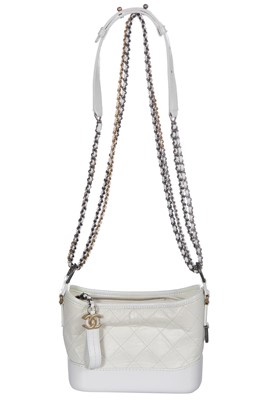 Lot 44 - A Chanel small white leather Gabrielle hobo bag, circa 2017