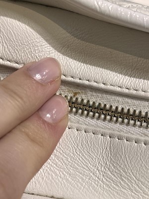 Lot 44 - A Chanel small white leather Gabrielle hobo bag, circa 2017