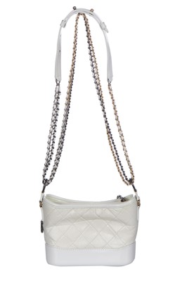 Lot 44 - A Chanel small white leather Gabrielle hobo bag, circa 2017