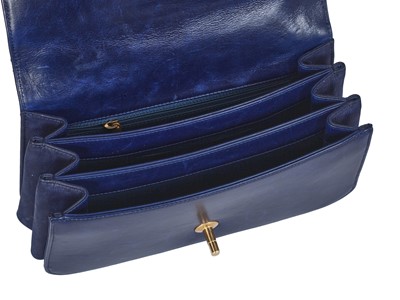 Lot 45 - A Chanel quilted navy leather flap bag, 2017-2018