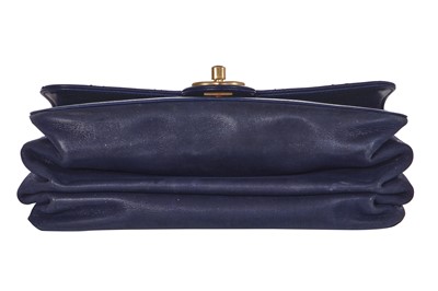 Lot 45 - A Chanel quilted navy leather flap bag, 2017-2018