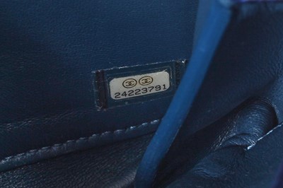 Lot 45 - A Chanel quilted navy leather flap bag, 2017-2018