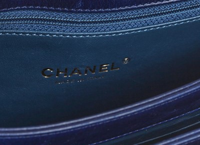Lot 45 - A Chanel quilted navy leather flap bag, 2017-2018