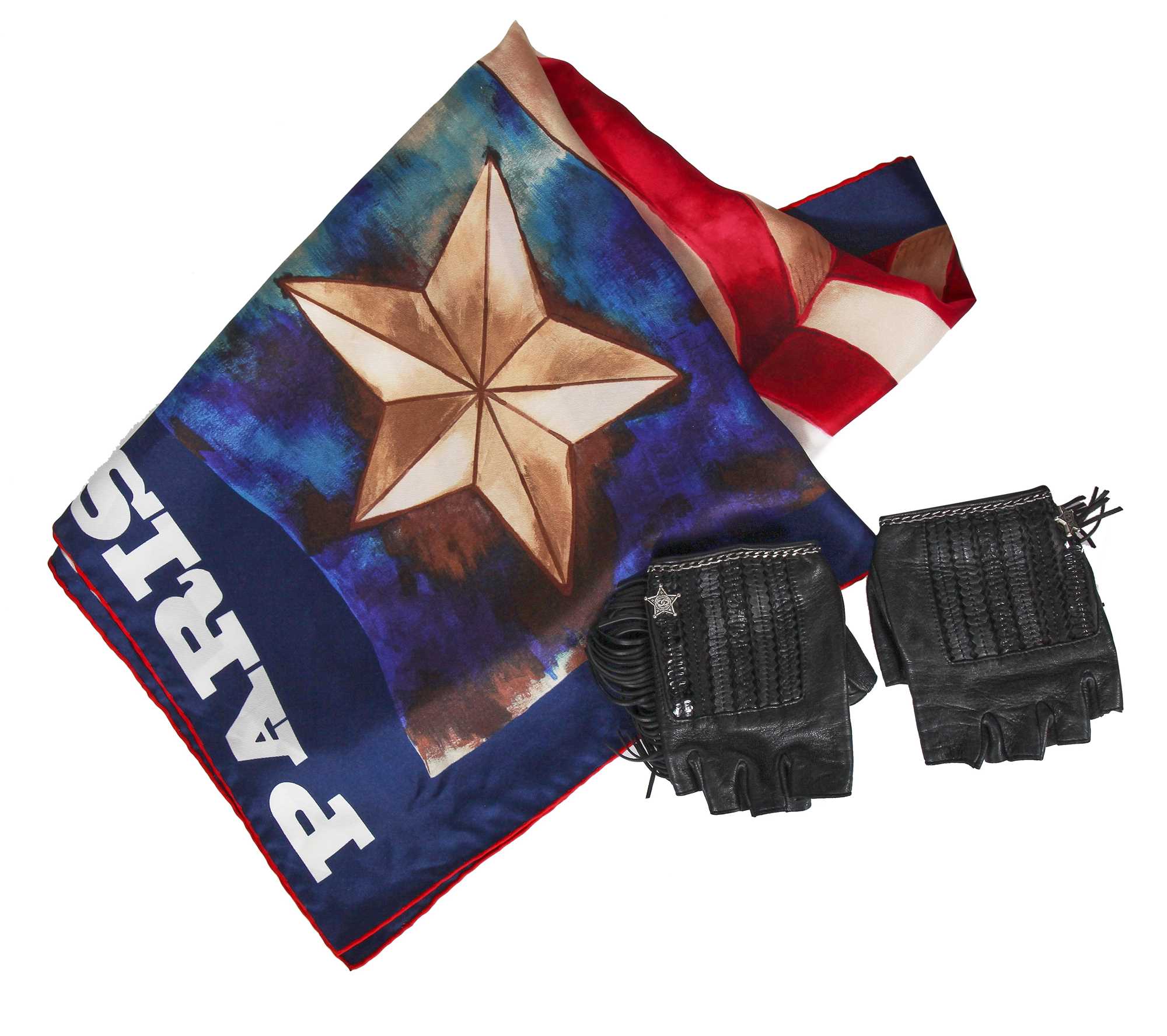 Lot 48 - A pair of Chanel fringed leather motoring gloves, 'Paris-Dallas' collection, Métiers d'Art, Pre-Fall 2014