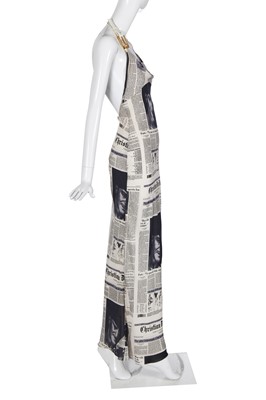 Lot 150 - A Christian Dior by John Galliano newspaper print dress, 'Fly Girl' collection, Autumn-Winter 2000-01