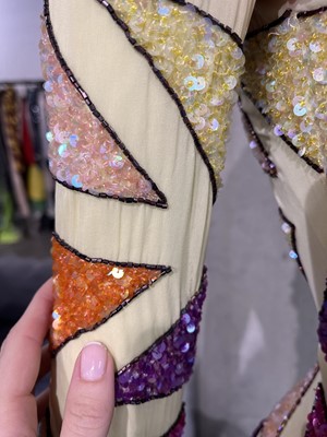 Lot 301 - A rare Givenchy haute couture by Alexander McQueen sequined harlequin jumpsuit, 'The French Village' collection, Spring-Summer 1999