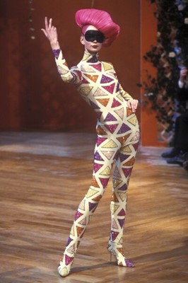 Lot 301 - A rare Givenchy haute couture by Alexander McQueen sequined harlequin jumpsuit, 'The French Village' collection, Spring-Summer 1999
