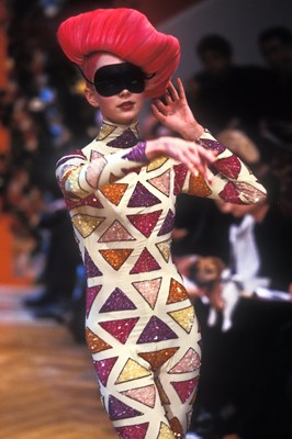 Lot 301 - A rare Givenchy haute couture by Alexander McQueen sequined harlequin jumpsuit, 'The French Village' collection, Spring-Summer 1999