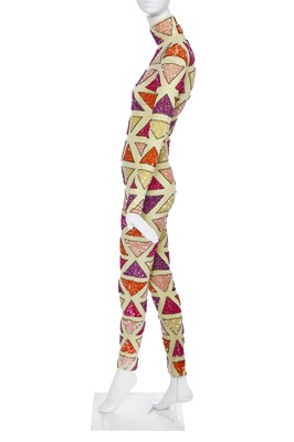 Lot 301 - A rare Givenchy haute couture by Alexander McQueen sequined harlequin jumpsuit, 'The French Village' collection, Spring-Summer 1999
