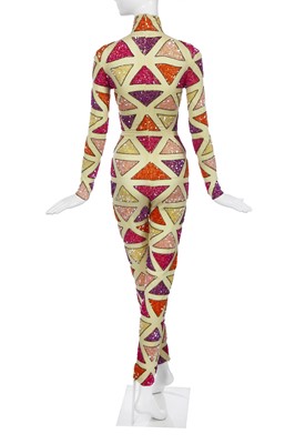 Lot 301 - A rare Givenchy haute couture by Alexander McQueen sequined harlequin jumpsuit, 'The French Village' collection, Spring-Summer 1999