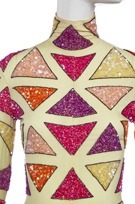 Lot 301 - A rare Givenchy haute couture by Alexander McQueen sequined harlequin jumpsuit, 'The French Village' collection, Spring-Summer 1999