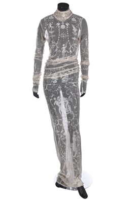 Lot 238 - A Vivienne Westwood ivory flocked tulle dress, 'Salon' collection, Autumn-Winter 1992-93