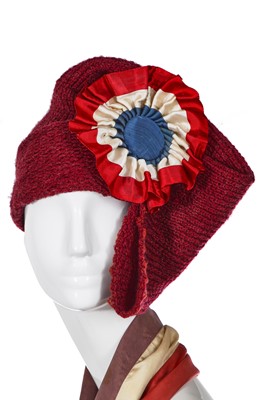 Lot 296 - A rare John Galliano hat and scarf, 'Les Incroyables' collection, July 1984