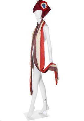 Lot 296 - A rare John Galliano hat and scarf, 'Les Incroyables' collection, July 1984
