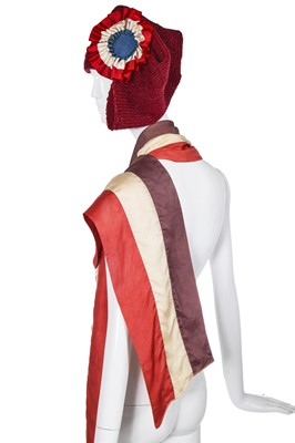 Lot 296 - A rare John Galliano hat and scarf, 'Les Incroyables' collection, July 1984