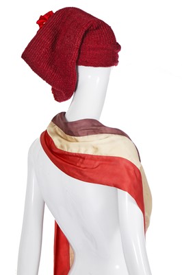 Lot 296 - A rare John Galliano hat and scarf, 'Les Incroyables' collection, July 1984