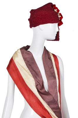 Lot 296 - A rare John Galliano hat and scarf, 'Les Incroyables' collection, July 1984