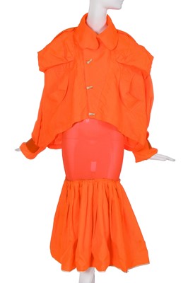 Lot 251 - A rare Westwood/McLaren day-glow orange ensemble, 'Hypnos' collection, Spring-Summer 1984