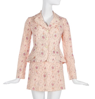 Lot 184 - A Vivienne Westwood pink woven chiné silk/polyester suit, circa 1996