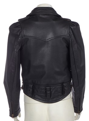 Lot 159 - A Vivienne Westwood black leather biker jacket, probably 'Portrait' collection, Autumn-Winter 1990-91