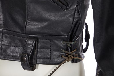 Lot 159 - A Vivienne Westwood black leather biker jacket, probably 'Portrait' collection, Autumn-Winter 1990-91