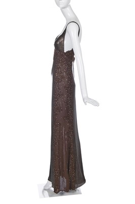 Lot 189 - A fine Gianni Versace brown Oroton dress, Autumn-Winter 1996-97