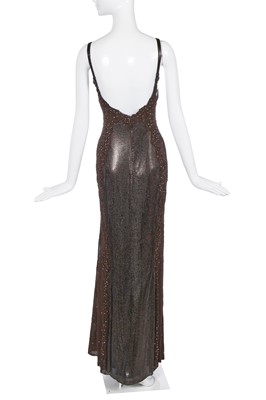 Lot 189 - A fine Gianni Versace brown Oroton dress, Autumn-Winter 1996-97