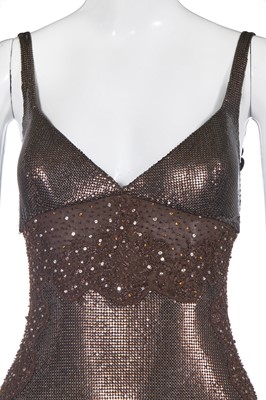 Lot 189 - A fine Gianni Versace brown Oroton dress, Autumn-Winter 1996-97