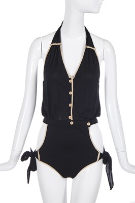 Lot 382 - A Bill Gibb hand-embroidered black ensemble, probably Autumn-Winter 1976-77