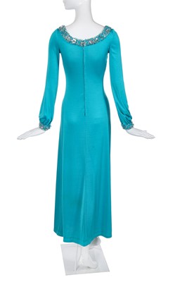 Lot 385 - A Loris Azzaro blue stretch jersey dress, 1970s