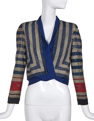 Lot 613 - A rare Jeanne Lanvin haute couture patriotic evening jacket, Autumn-Winter 1946-47
