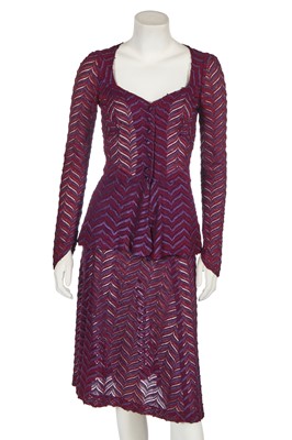 Lot 28 - A Biba purple viscose ensemble, circa 1970